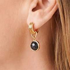 talbots semi-precious stone drop earrings gold
