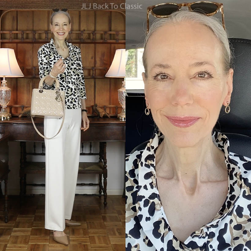 classic style 60+ Christian Dior Lady Dior Bag, Ivory Pants, Leopard Top Blog