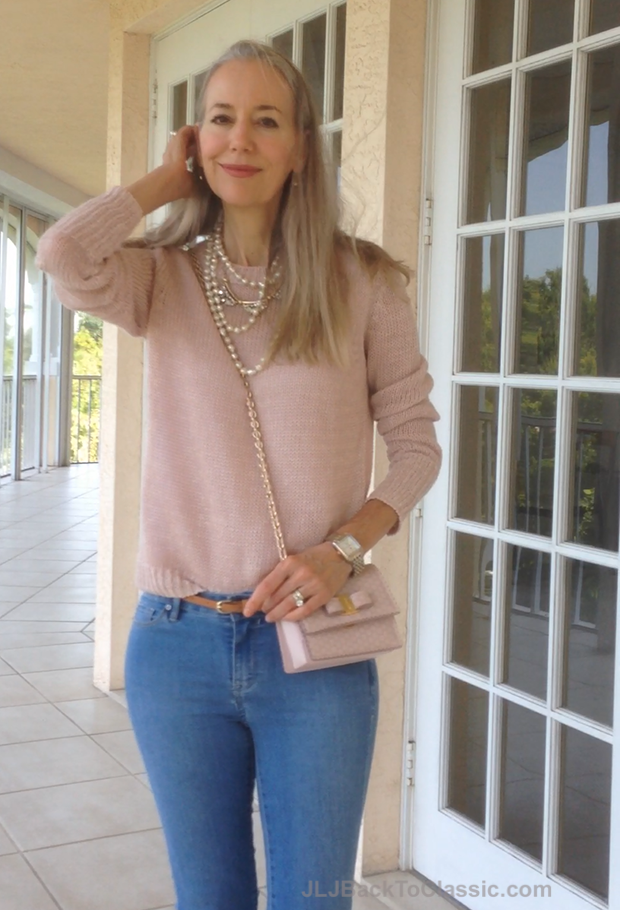 Pink-Ann-Taylor-Sweater-And-Salvatore-Ferragamo-Vara-Bow-Bag