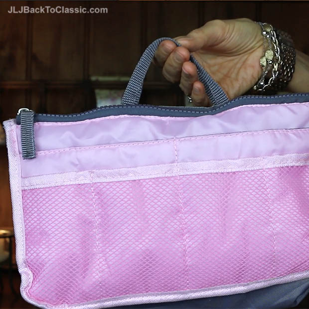 classic-fashion-over-40-50-gaudy-guru-pink-clutter-control-handbag-organizer