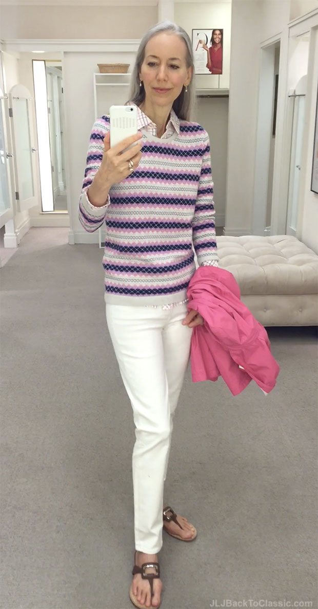 classic-fashion-over-40-talbots-fairisle-stripe-sweater-slim-ankle-jeans-vanilla