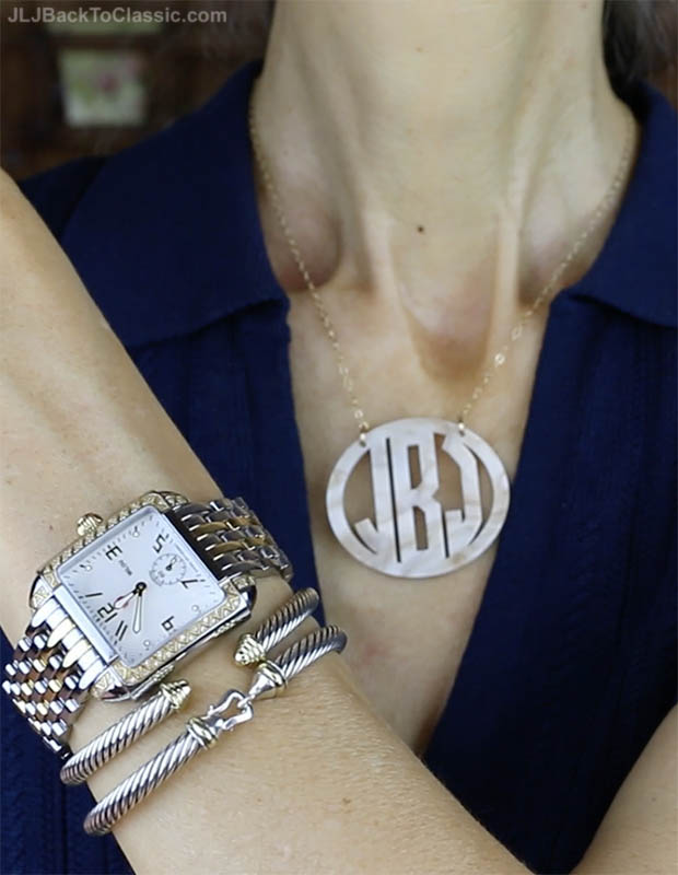classic-fashion-over-50-michele-watch-david-yurman-cable-classics-bracelets-monogram-necklace