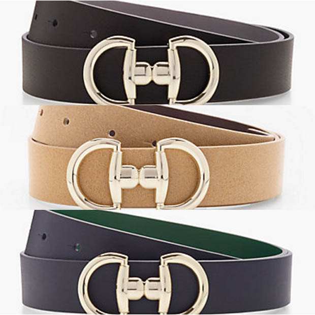 Classic-Fashion-Over-40-50-Talbots-Novelty-Reversible-Buckle-Equestrian-Theme-Belts