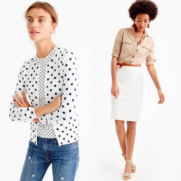 Classic-Fashion-Over-40-J-Crew-Dot-Cardigan-and-Pencil-Skirt