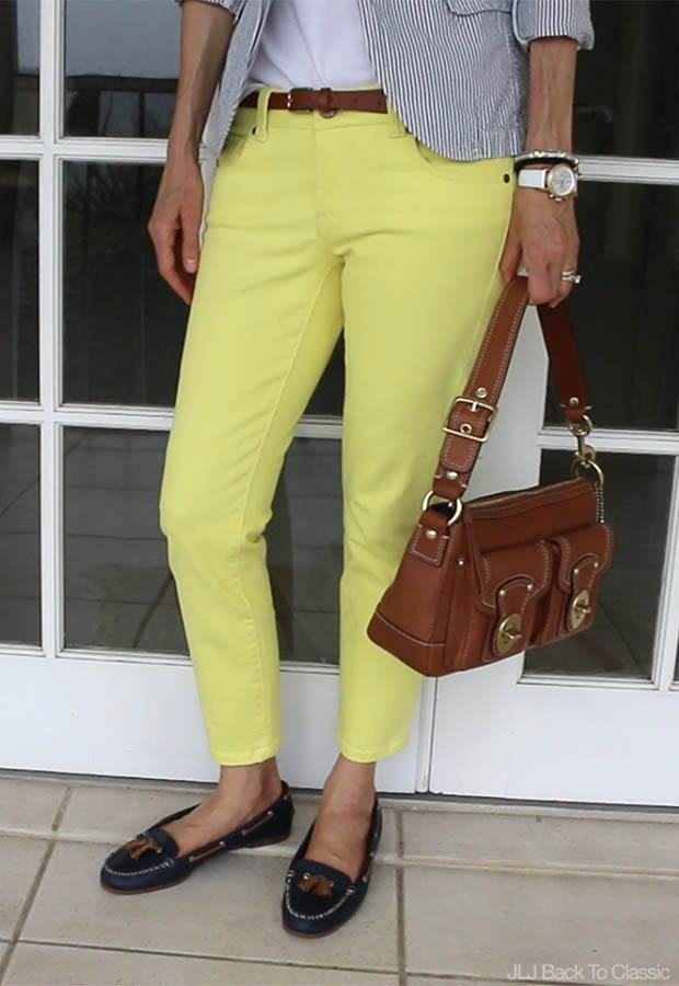 Classic-Fashion-Yellow-Skinny-Jeans-Coach-Leather-Bag-Navy-Sperry-Tassle-Moccasins