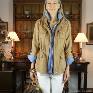 (Video) Warm-Weather Fall Casual OOTD: Cinched-Waist Jacket, Denim ...