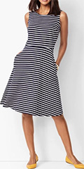 talbots-indigo-blue-and-white-fit-and-flare-dress-stripe