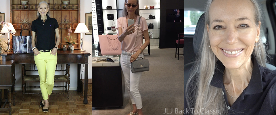 Vlog: Black Polo Shirt, Yellow Jeans OOTD; Shopping For a Chanel Business  Affinity; Lunch The French, Naples, FL / Classic Fashion