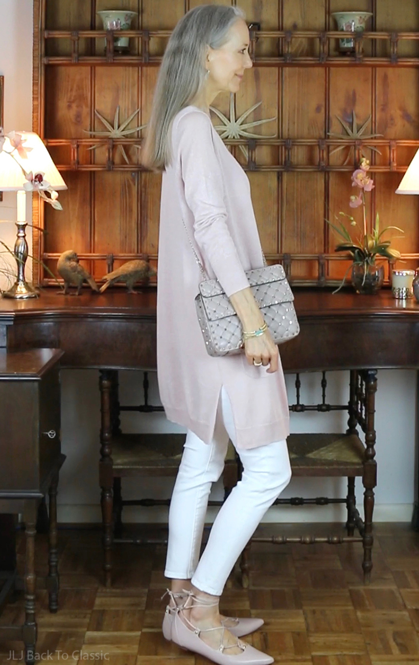 blush-long-cardigan-camisole-white-skinny-jeans-valentino-rockstud-spike-bag-poudre