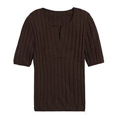 banana-republic-silk-cashmere-ribbed-short-sleeve-sweater-top-dark-mahogany-brown copy
