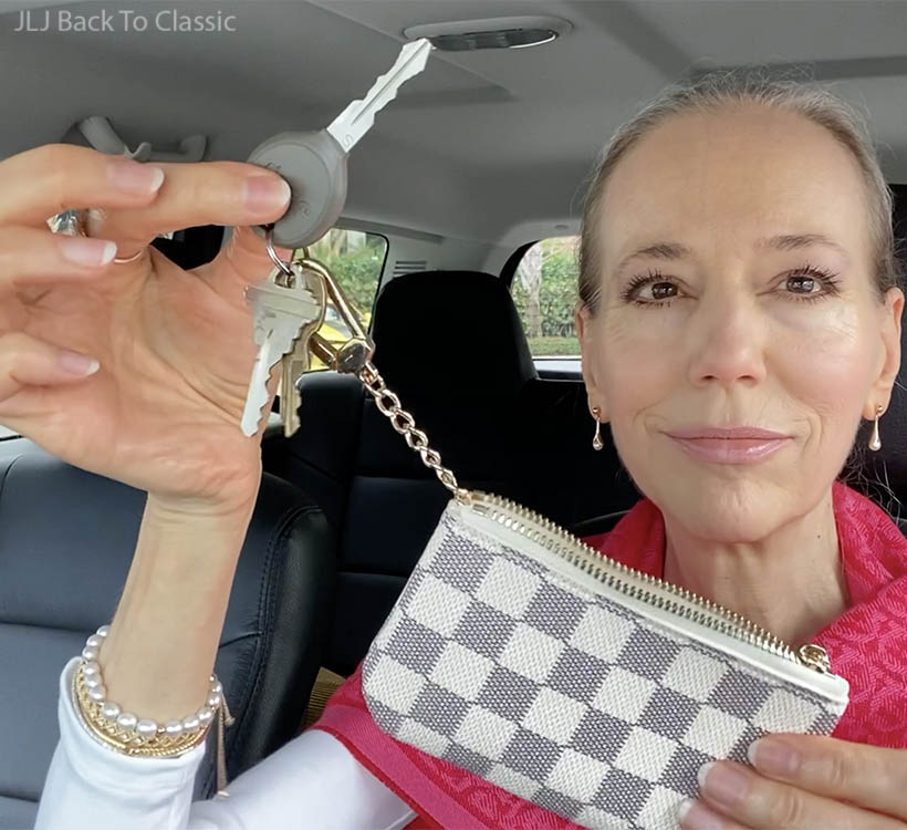 Vlog-classic-style-over-60-blue-and-ivory-check-key-pouch-Waterside-Shops-Naples-FL-