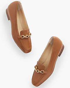 talbots tan leather loafers