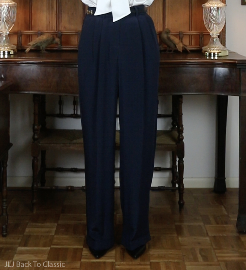 classic style for women lilysilk navy silk trousers jljbacktoclassic