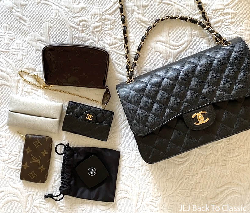 timeless style what fits in my chanel large classic flap bag jljbacktoclassic