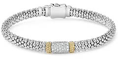 lagos caviar diamond bracelet, 6mm