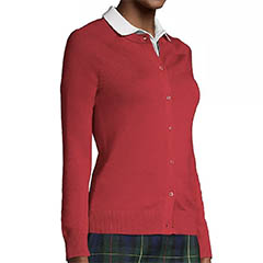 land's end cotton cardigan, red
