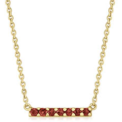 ross simons garnet bar necklace in 14kt yellow gold