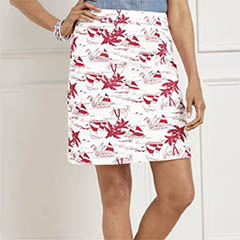 talbots canvas a-line skirt, sail away, red and white