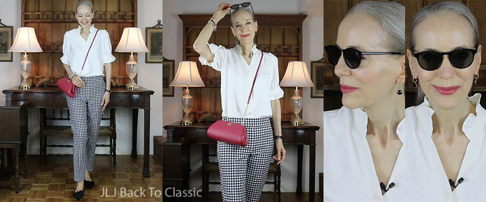 Timeless Fashion: Ferragamo Gancini Mini Crossbody, Ruffle Neck Blouse,  Gingham Pants OOTD / Classic Style For Women – JLJ Back To  Classic/