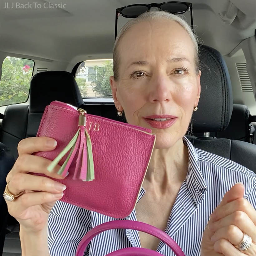 inside my handbag fuschia pink cosmetic pouch jljbacktoclassic