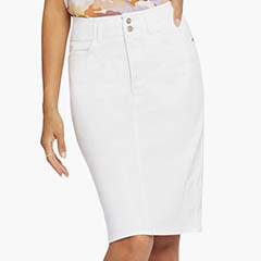 nydj hollywood high waist white denim skirt
