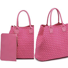 urban expressions ithaca woven neoprene tote, magenta 2