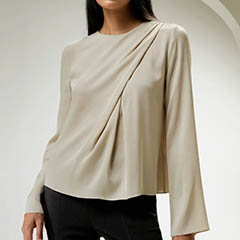 lilysilk asymmetrical flounce blouse