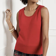 talbots red cashmere sweater tank:shell