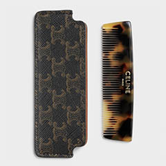 CELINE MINI COMB AND POUCH, TRIOMPHE CANVAS moustache comb use for hair jljbacktoclassic