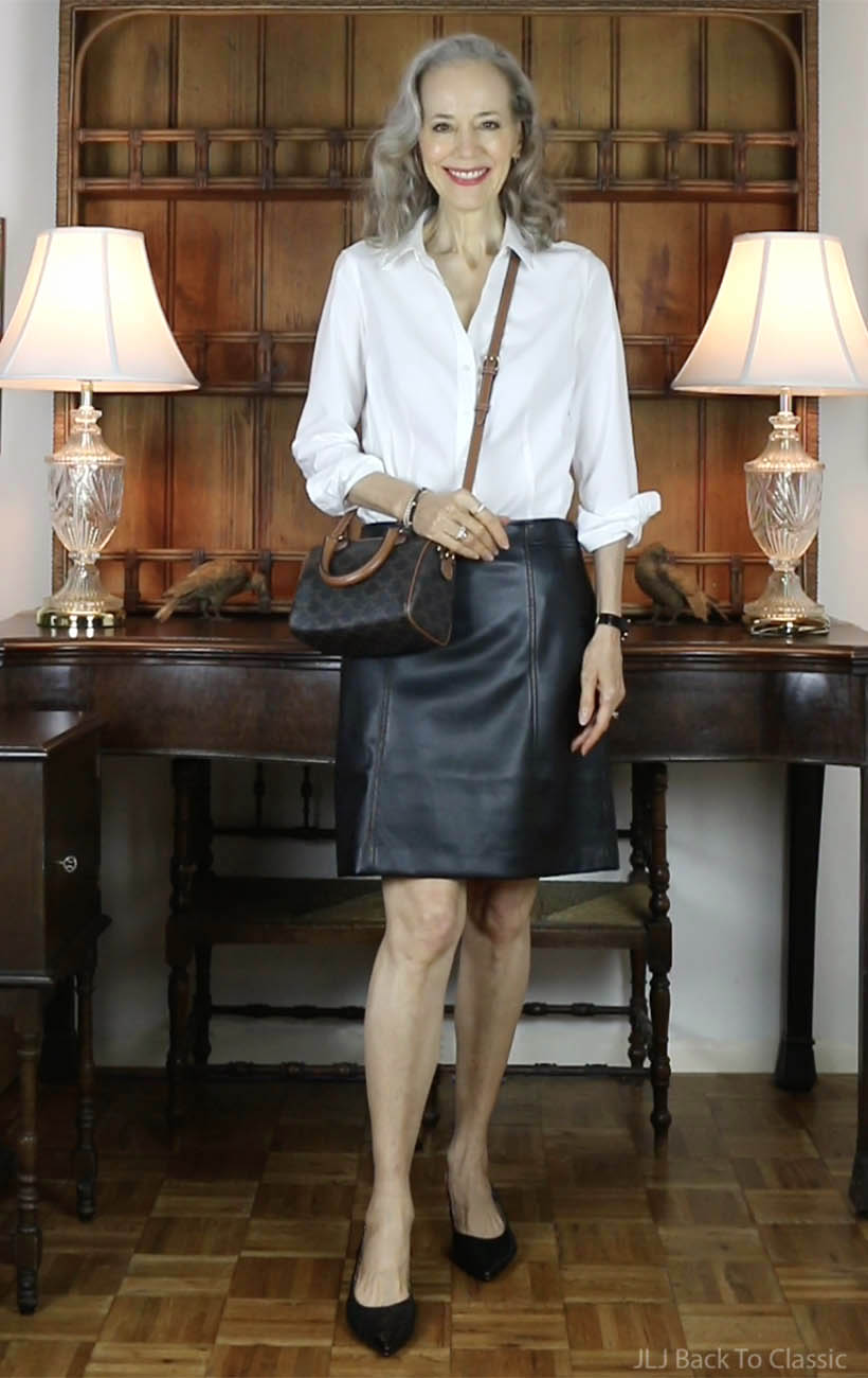 classic style celine small boston bag triomphe, black leather skirt, Janis Lyn Johnson