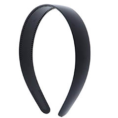 Headband, black plastic, one inch width, Motique Accessories