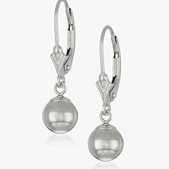 art and molly 14k white gold ball drop earrings, leverback