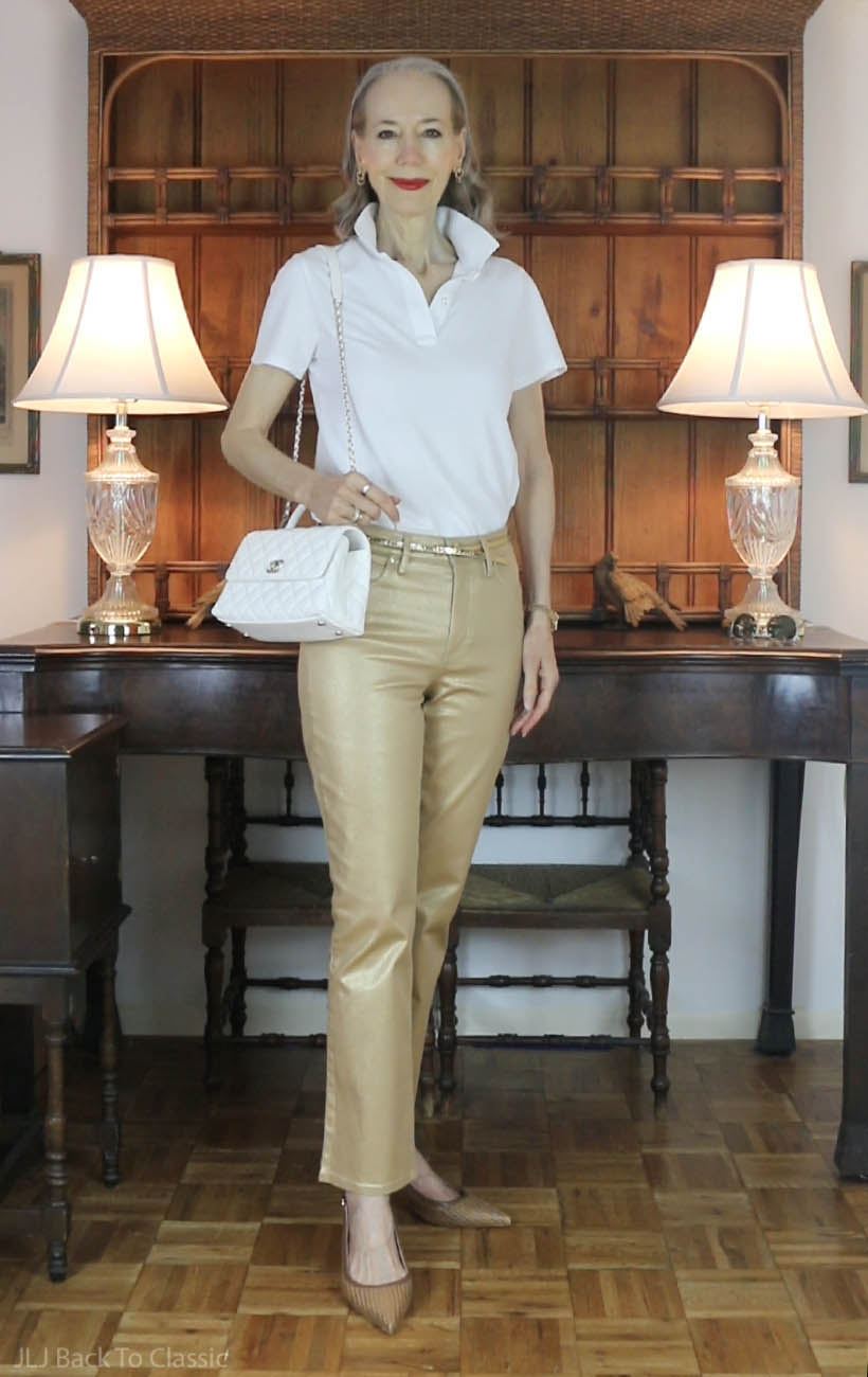 timeless-style-gold-jeans-chanel-white-coco-handle-white-cardigan-7