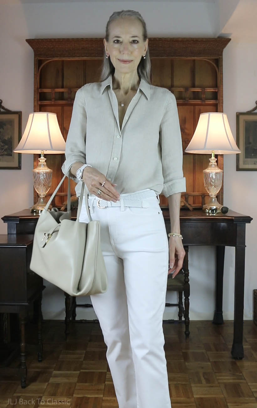 ferragamo-stone-large-leather-tote-oatmeal-linen-shirt-white-jeans-ootd-1
