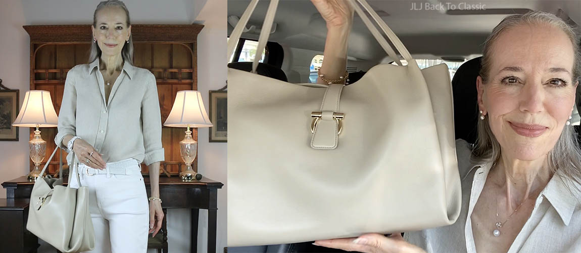florida-classic-fashion-influencer-janis-lyn-johnson-reviews-ferragamo-large-leather-tote-cover