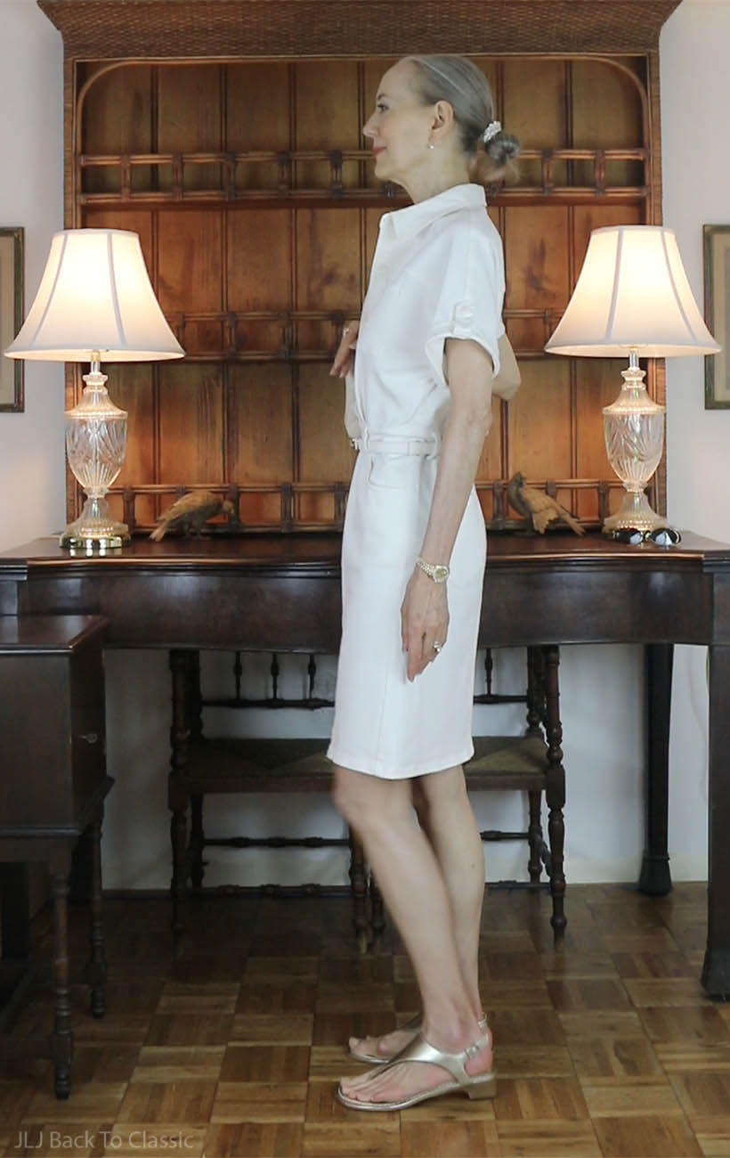 chanel-beige-classic-flap-goelia-white-denim-shirtdress-on-janis-lyn-johnson-4