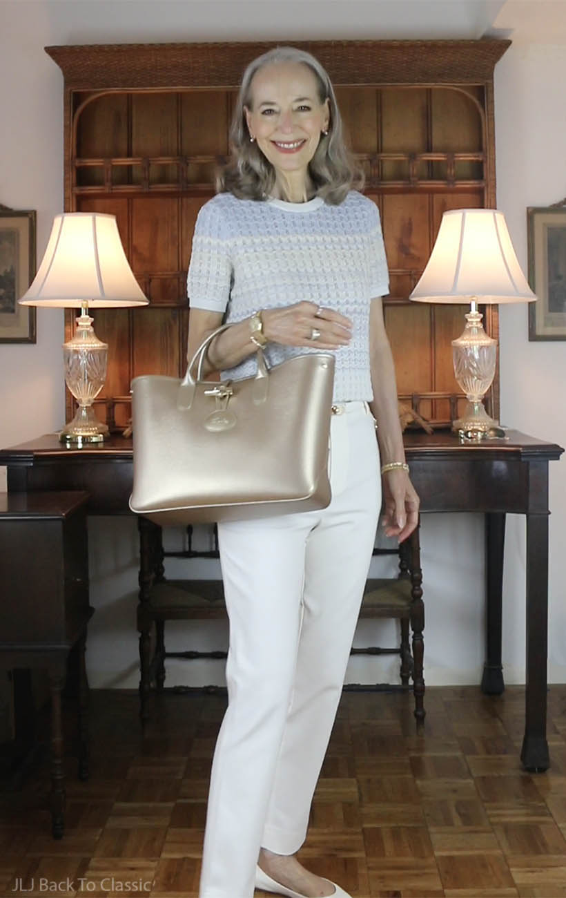 longchamp-large-le-roseau-blue-gradient-sweater-twinset-white-pants-ootd-1