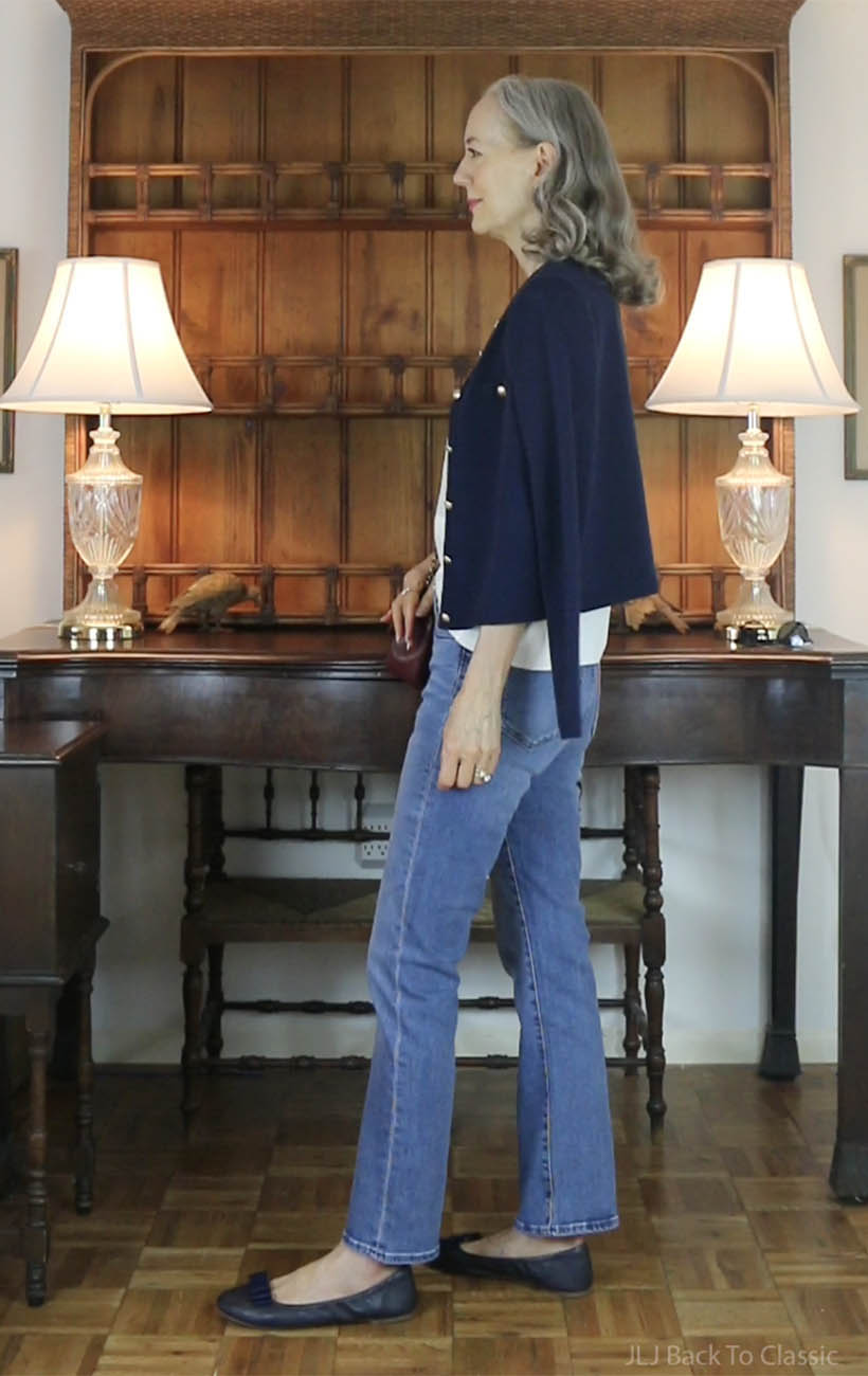 chanel-burgundy-mini-classic-flap-lilysilk-shirt-navy-wool-cardigan-quince-jeans-6