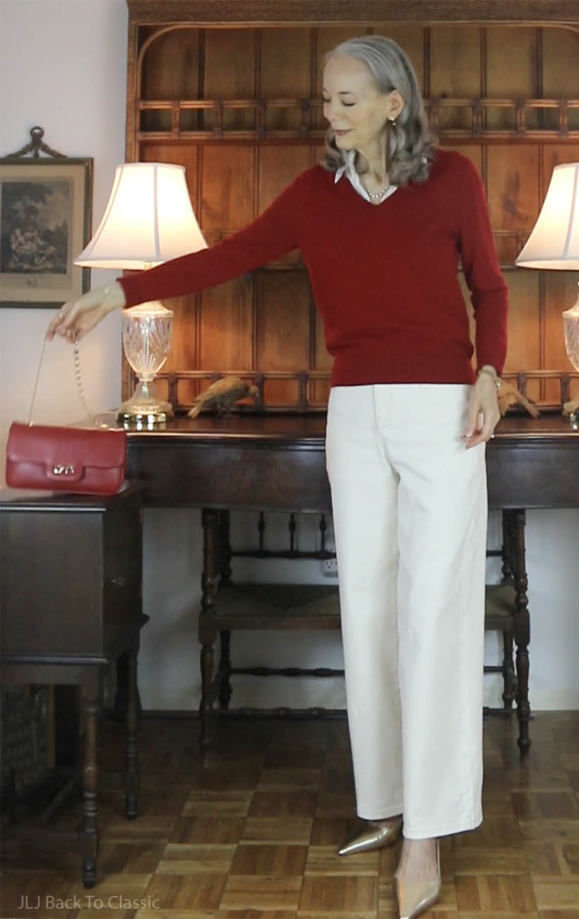 ferraramo-red-gancini-shoulder-bag-red-cashmere-sweater-ivory-straight-jeans-2