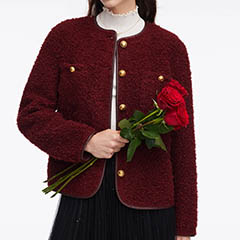 goelia-faux-sherpa-jacket-gold-buttons-chili-red