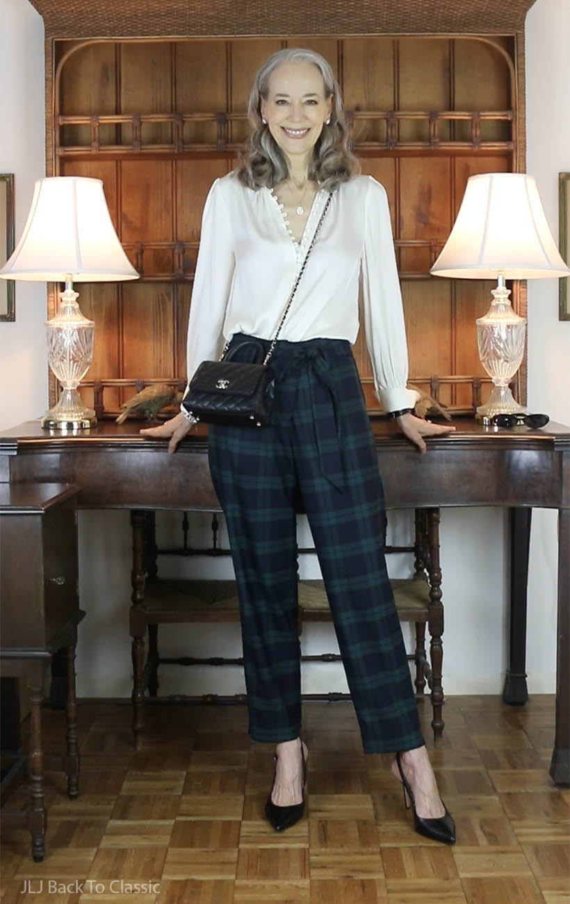 chanel-extra-mini-coco-handle-silk-blouse-blackwatch-plaid-pants-ootd-jljbacktoclassic-2