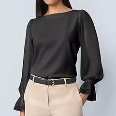 ann-taylor-mixed-media-ruffle-cuff-blouse-black