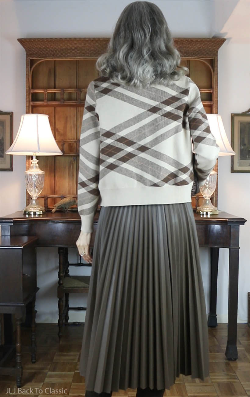 timeless-style-over-60-brown-plaid-cardigan-brown-pleated-skirt-boots-5