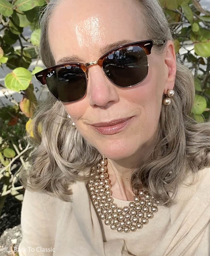 ray-ban-clubmaster-sunglasses-on-timeless-style-content-creator-janis-lyn-johnson