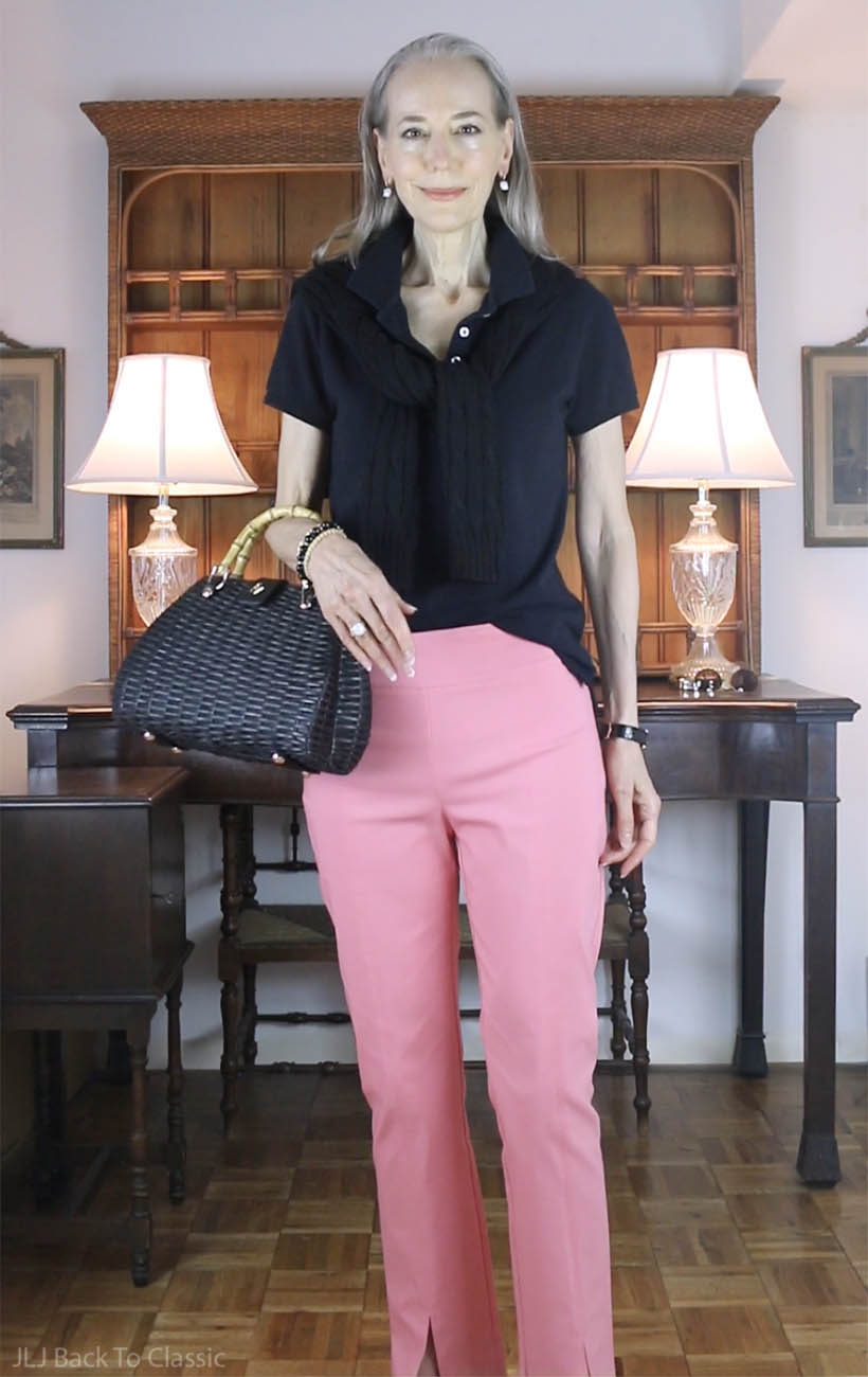 timeless-style-ralph-lauren-black-polo-cableknit-sweater-coral-pants-wickerbag-jljbacktoclassic-2