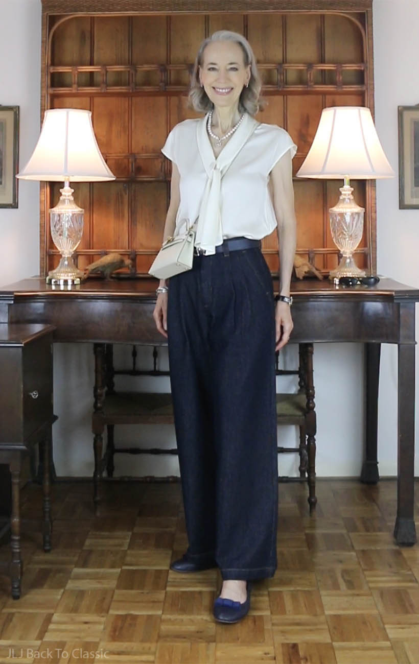classic-silk-tie-neck-blouse-darkwash-jeans-mini-tophandle-bag-ootd-3