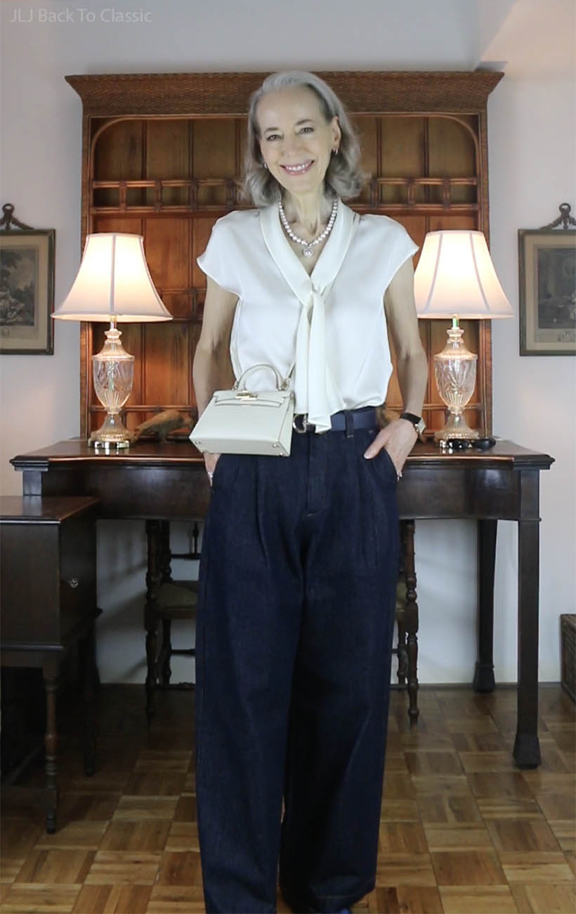 classic-silk-tie-neck-blouse-darkwash-jeans-mini-tophandle-bag-ootd-4