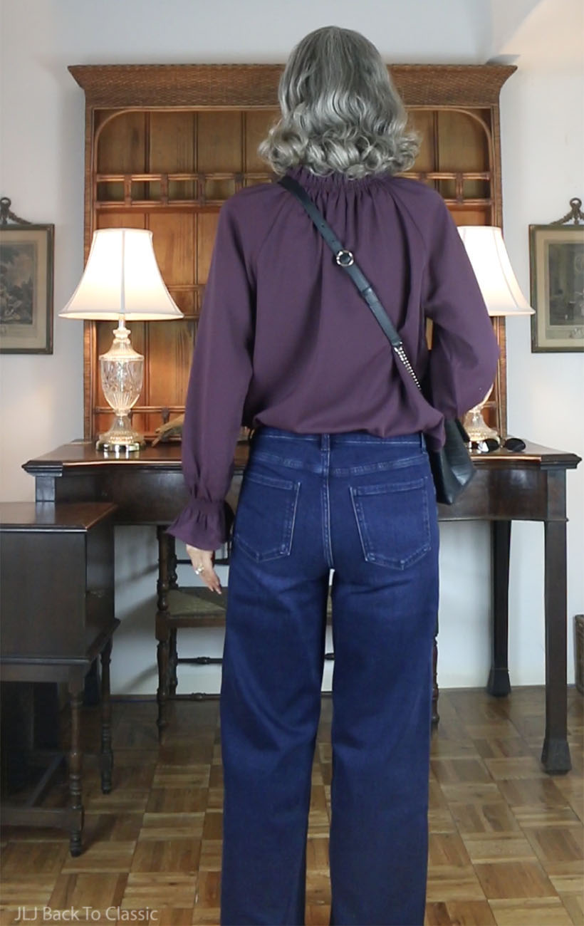 chanel-chevron-chic-tophandle-bag-plum-peasant-blouse-dark-wash-jeans-5
