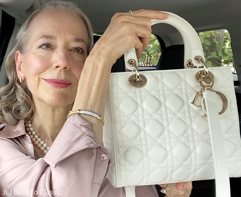 timeless-style-influencer-janis-lyn-johnson-dior-medium-lady-dior-latte